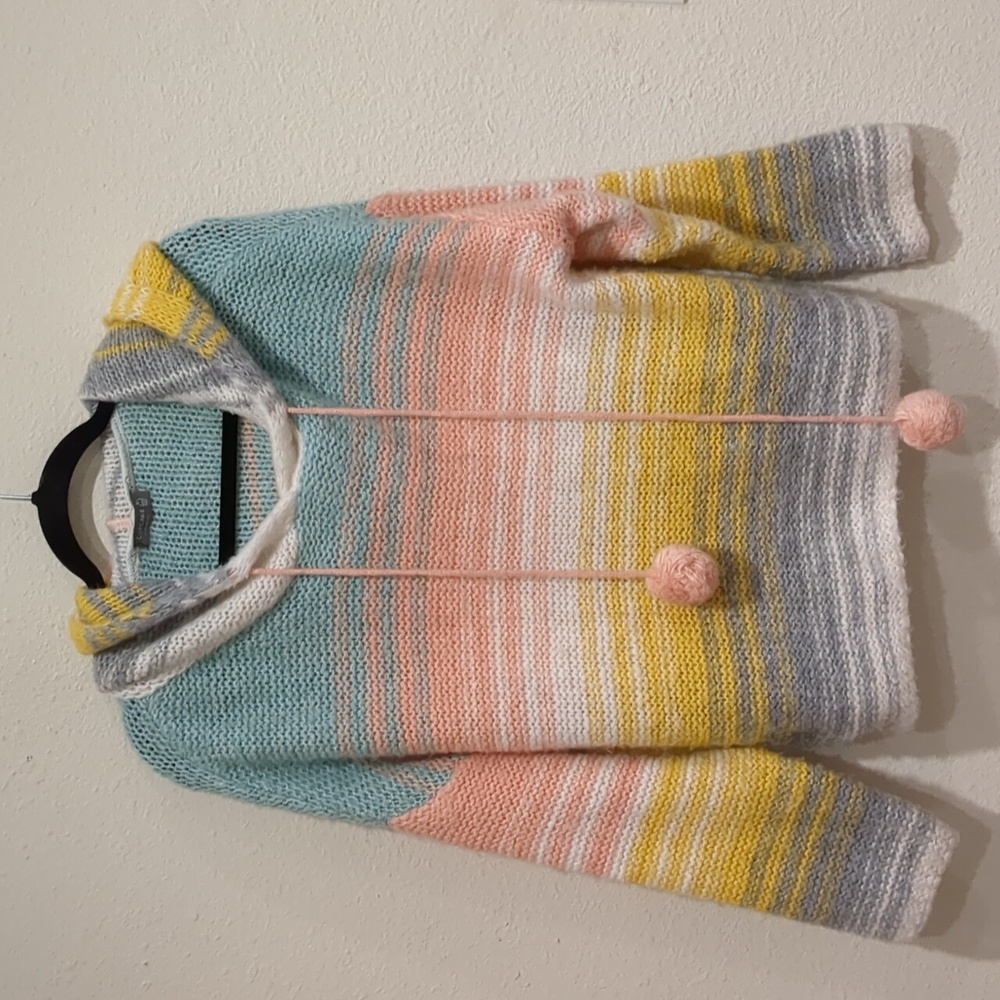Cupcake Clothing LTD Rainbow Knit Hoodie Size Small